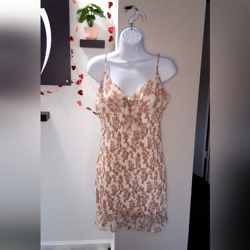 Floral Tie-Front Mini Dress - Picture 2 of 16